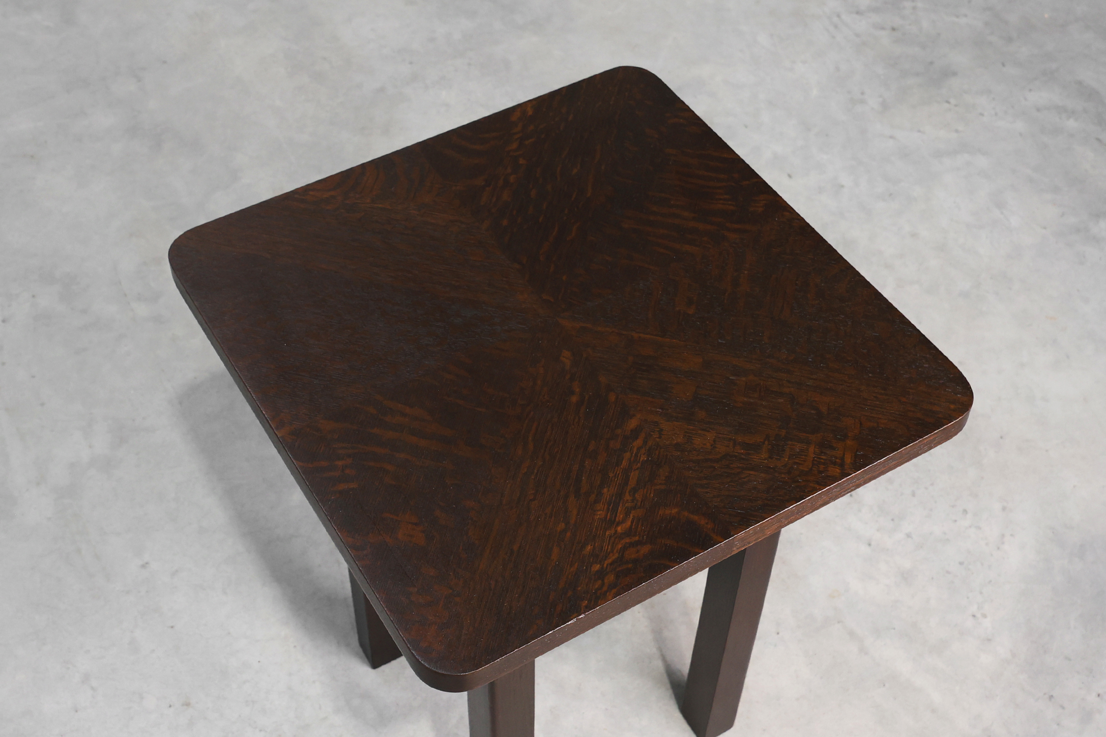 Art Deco square Oak Side Table, France, circa 1920thumbnail
